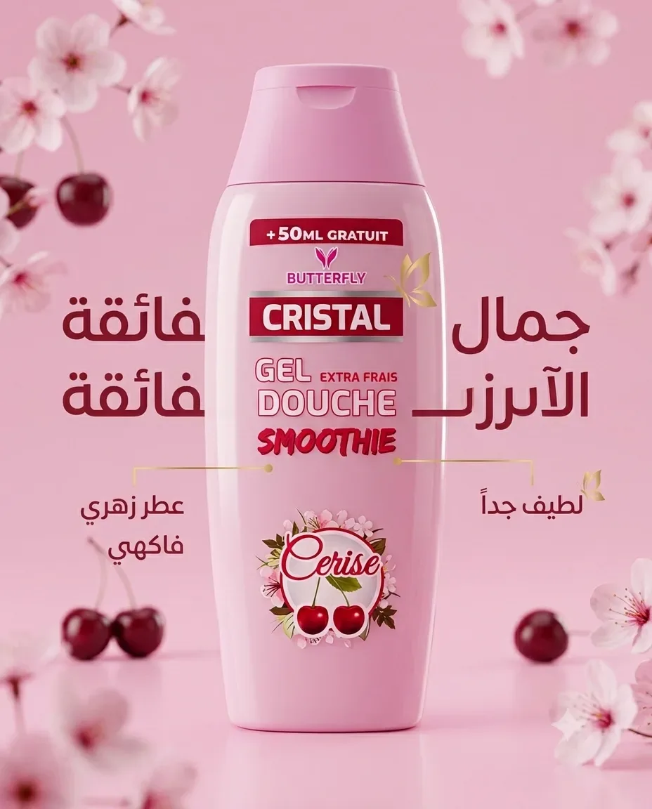 Cristal جال دوش بعطر الكرز 300ml