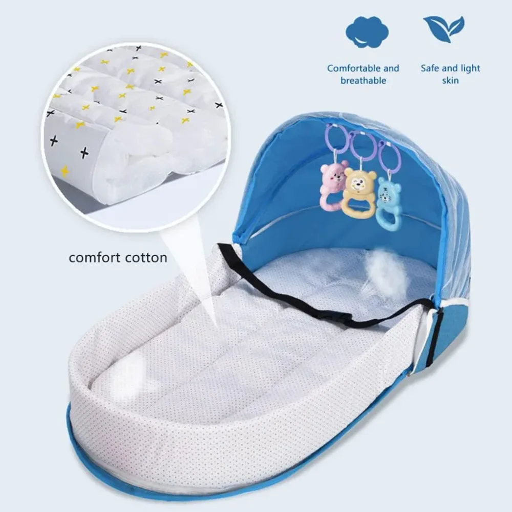 Lit et sac à langer pour enfants avec moustiquaire et auvent – سرير أطفال سهل النقل مع ناموسية مدمجة