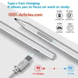 Stylet pour Microsoft Surface / Pro - USB Type C - Palm Rejection - avec Gomme.