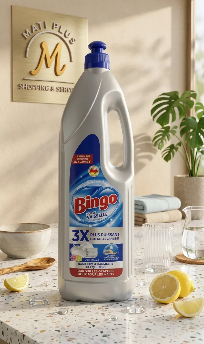 2. Bingo Liquide Vaisselle 3X (الرمادي/الأبيض)