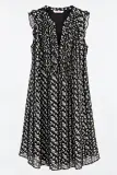Camaïeu – Robe sans manches noire à motif floral