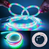 Bande LED Néon RGB motif réticulaire rond à 360 degrés flexible – شريط إضاءة ملونة