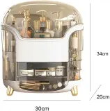 Boîte d'Organisation et Rangement de Maquillage Grande Capacité - منظم وصندوق أدراج للمكياج والمستحضرات بتصميم شفاف وعصري