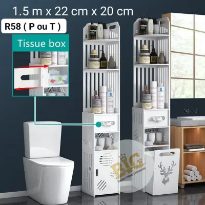 R58 – Bathroom Toilet Storage Cabinet with Tissue Box