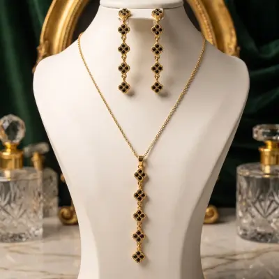 ENSEMBLE VAN CLEEF  2 PIECES EN ACIER INOXYDABLE