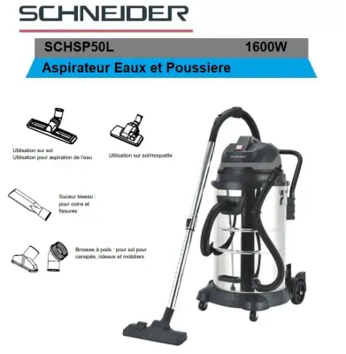 Aspirateur Eaux et Poussiere Schneider 1600w