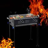 Grand Barbecue Portable Rectangulaire en acier inoxydable – شواية حجم كبير