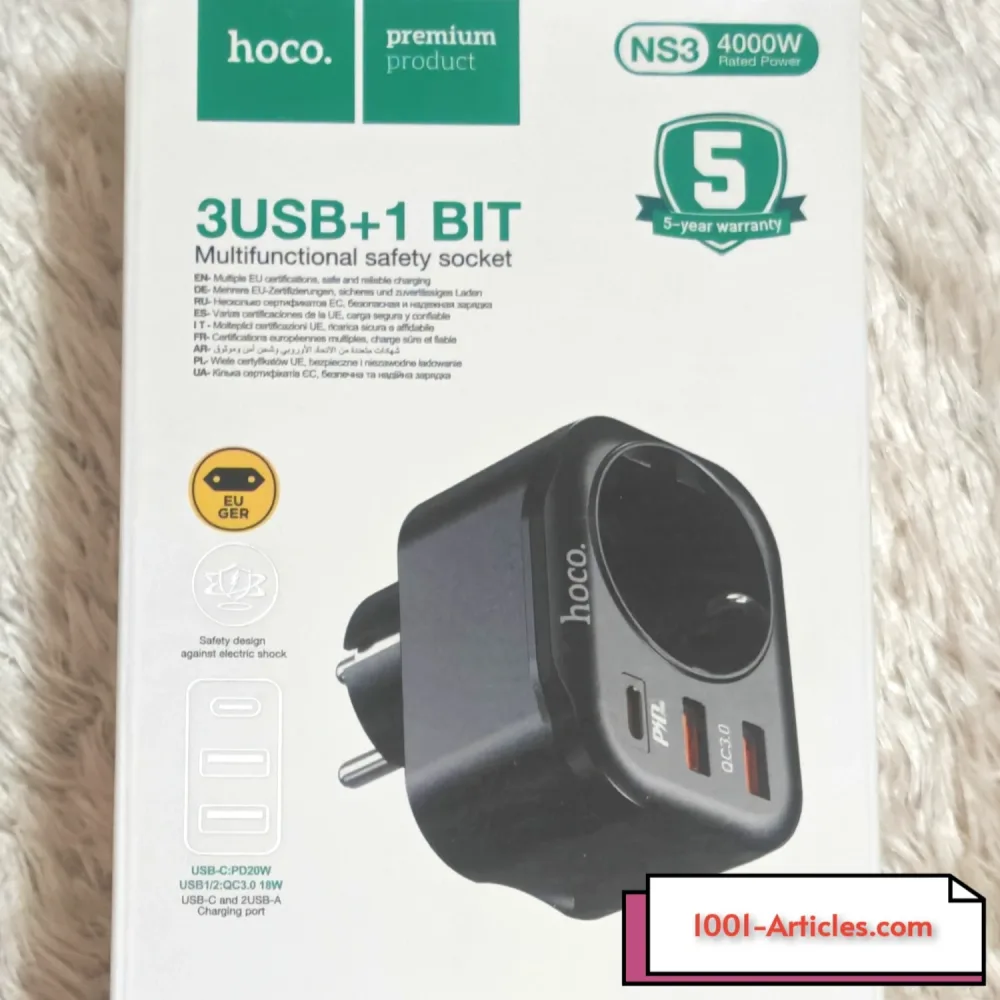 HOCO PD 20W Chargeur Multiples Fast, USB Type C