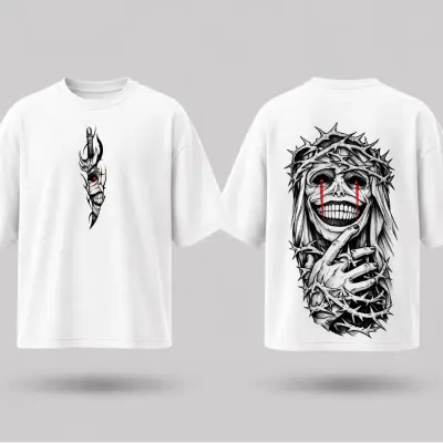 T-shirt Oversize Dark Fantasy - Statue Dieu