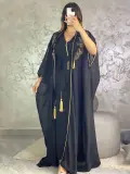 L'Abaya Noire Onyx & Or Impérial