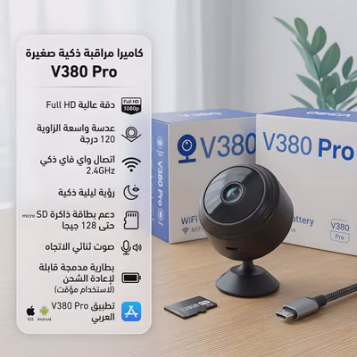 اصغر كاميرا مراقبة [ الاصلية v380 pro ] حصري 💗