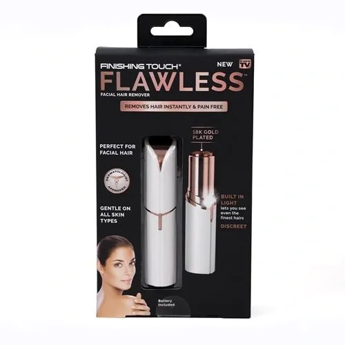 FLAWLESS 18K Gold Plated avec lumière Épilateur visage électrique