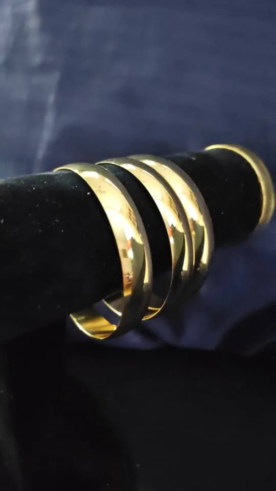 Bracelet 3 piece Acier inoxydable أساور ذهبية فخمة