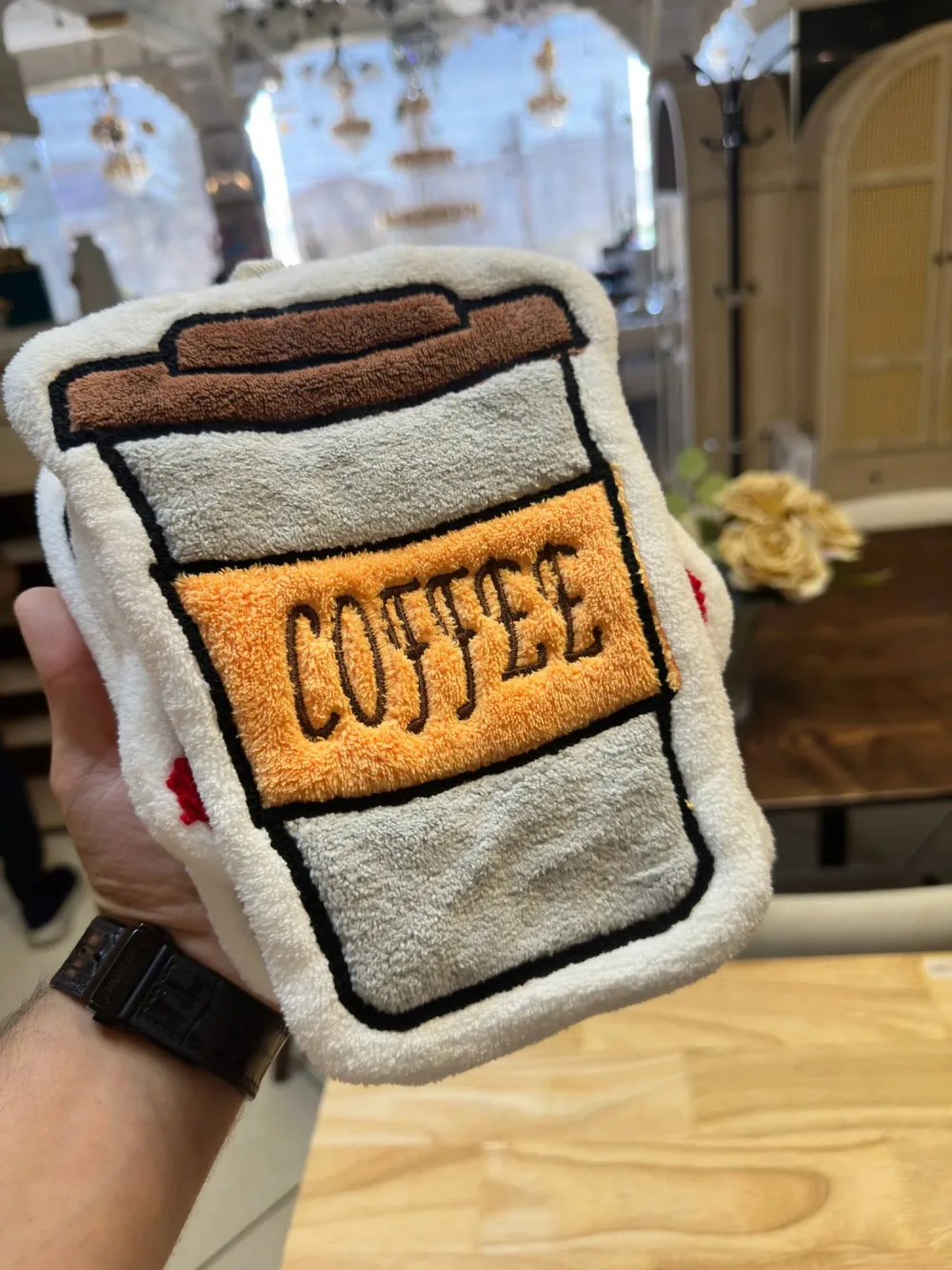 Collection de Serviettes de Cuisine Brodées – Thème Café & Gourmandise