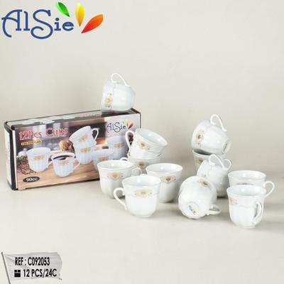 طقم أكواب قهوة "بورسلين" 12 قطعة – Tasses à café