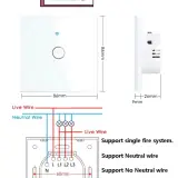 Interrupteur Tactile intelligent Wifi Tuya Smart, sans ou avec Neutre
