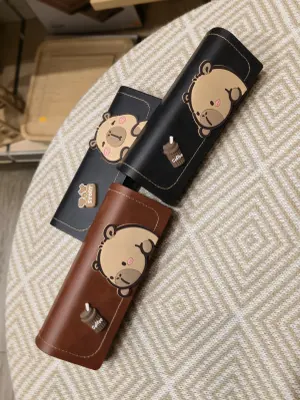 Étui en cuir PU – Motif Capybara