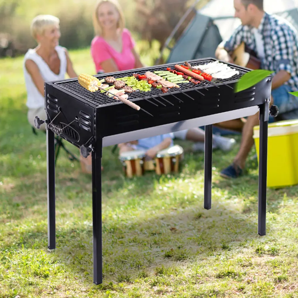 Grand Barbecue Portable Rectangulaire en acier inoxydable – شواية حجم كبير