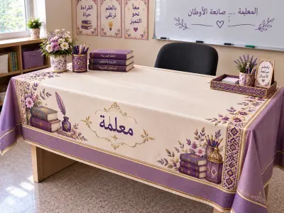 غطاء مكتب المعلمة