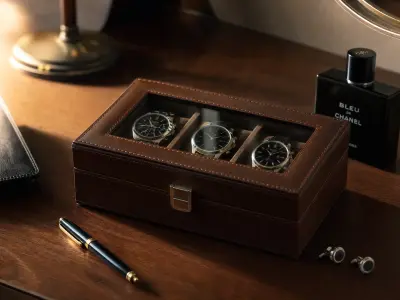 Coffret à Montres en Cuir – 3 Compartiments 🕰️