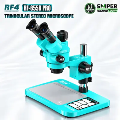 TRINOCULAR STEREO MICROSCOPE RF4 RF-6558 PRO