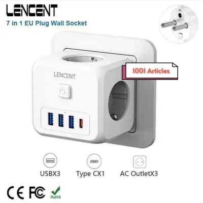 LENCENT - Adapter Europe PD-QC 3.0, 07 en 01