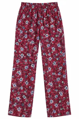 Pantalon Fluide à Motifs Floraux Rouge - Lefties (Groupe Zara)