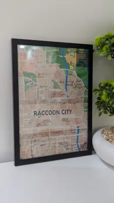 Cadre Resident Evil Racoon city map
