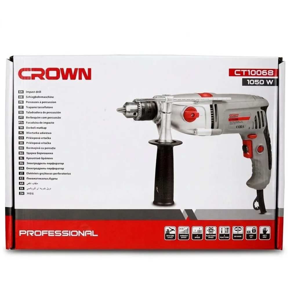 Perceuse CROWN 13MM 1050W *G M+ Référence : CT10068+