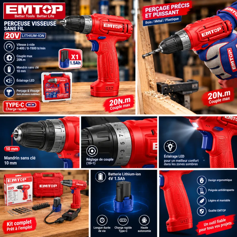 Visseuse 12V EMTOP