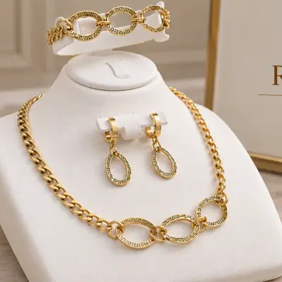 Parure cartier 3 pièces acier inoxydable (garantie)