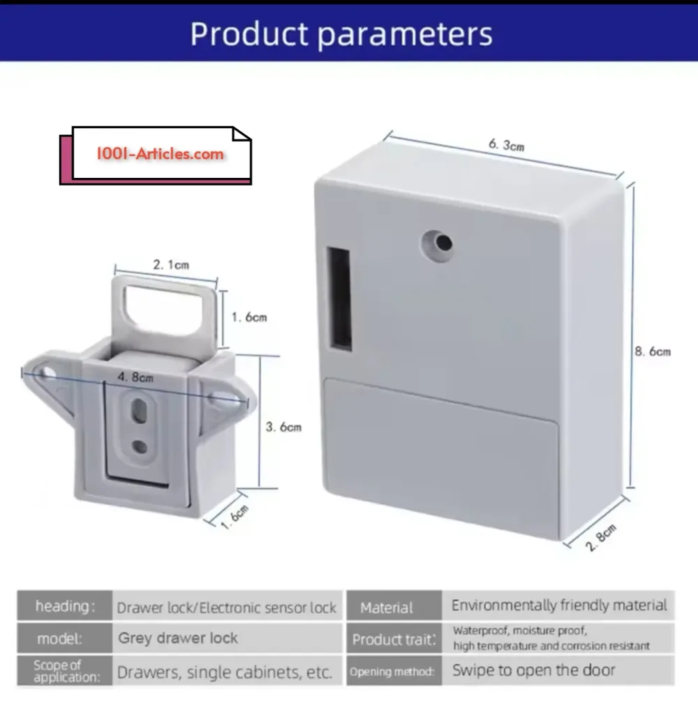 Serrure numérique de tiroir Invisible à capteur intelligent, carte RFID