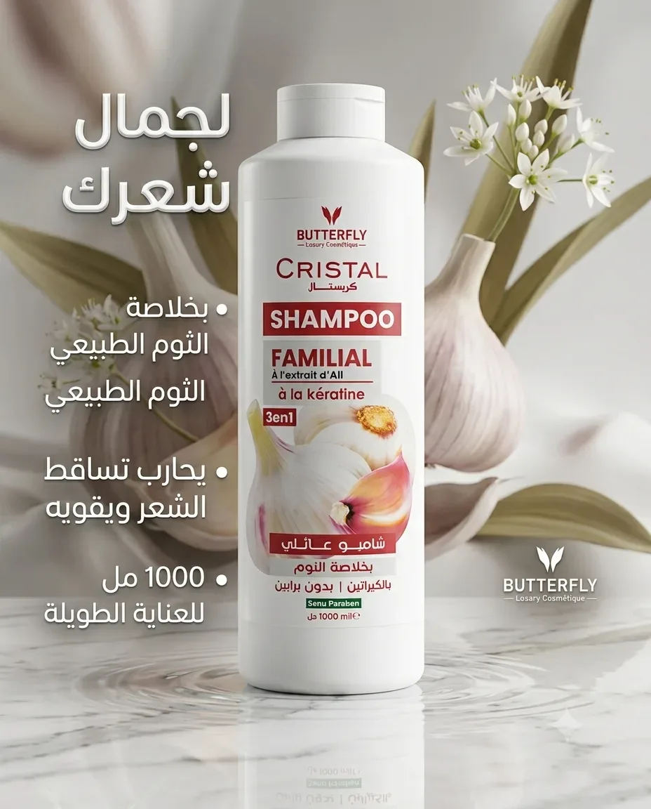 Cristal شامبو عائلي بخلاصة الثوم 1ل