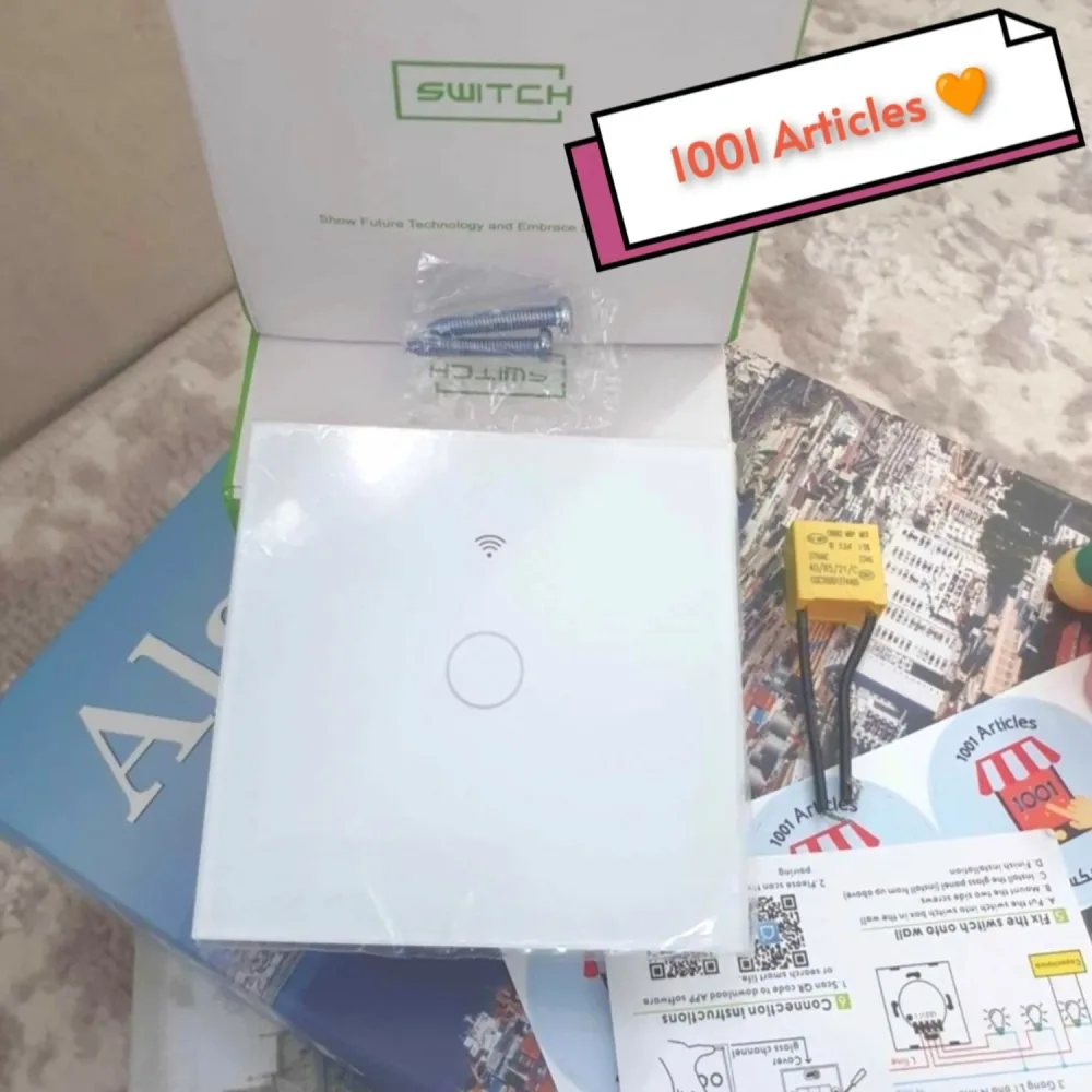Interrupteur Tactile intelligent Wifi Tuya Smart, sans ou avec Neutre