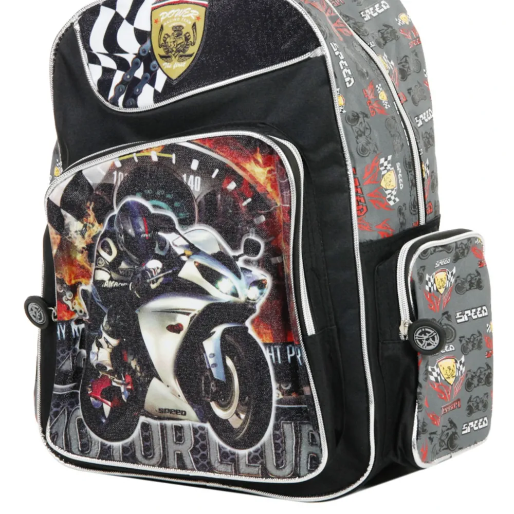 Sac à dos enfant madisson Motif moto noir