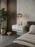Table de nuit murale بفتحة عملية بالاسفل