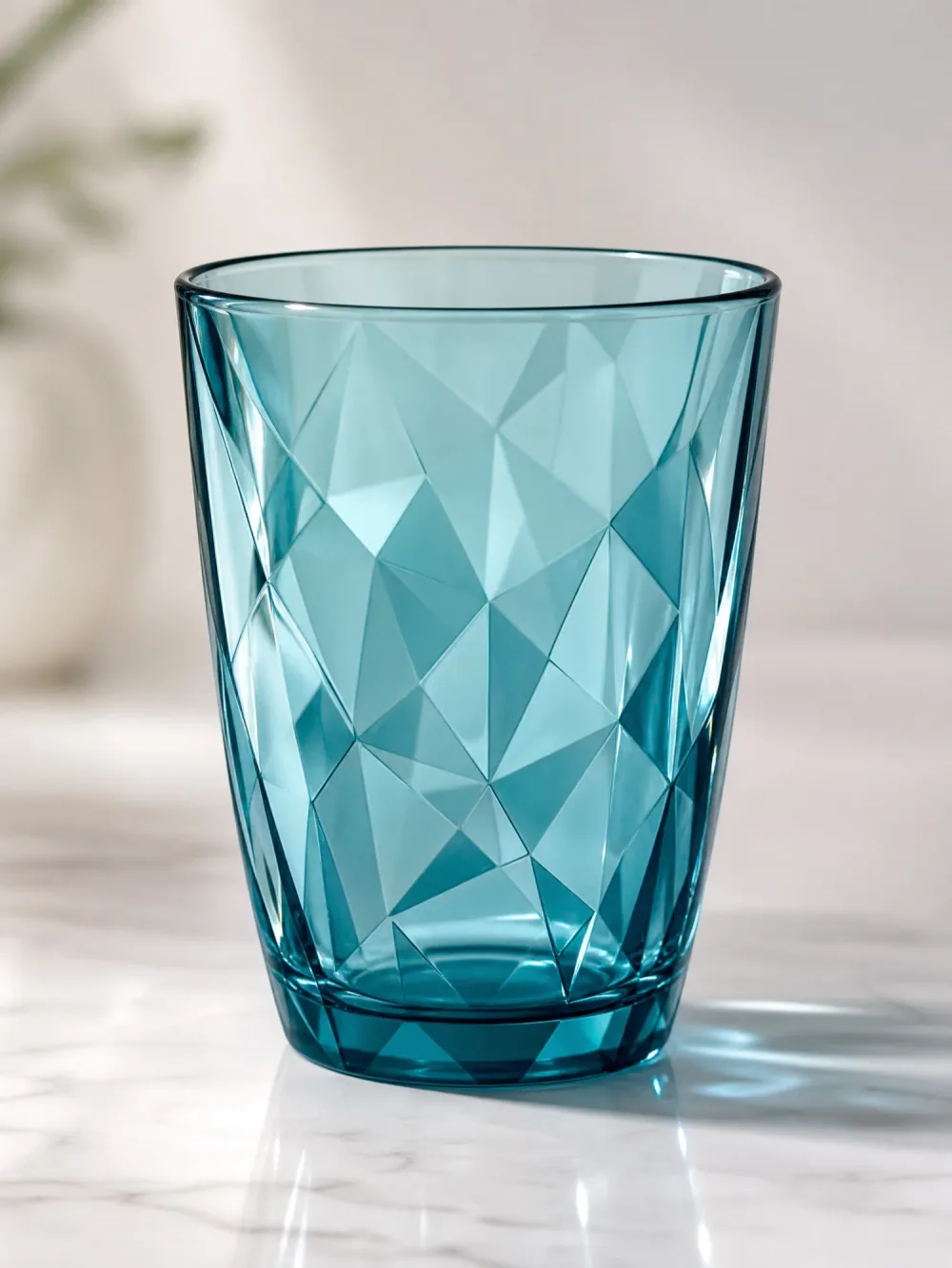 💎 Set de 6 Verres à Eau "Diamond" - Verre Taillé Coloré