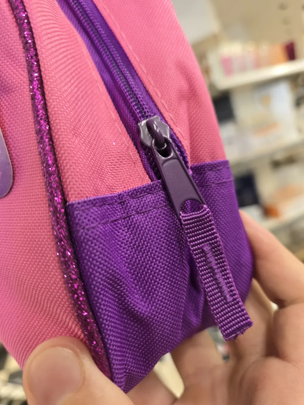 Sac isotherme repas "Princesse Sofia" rose et violet pailleté