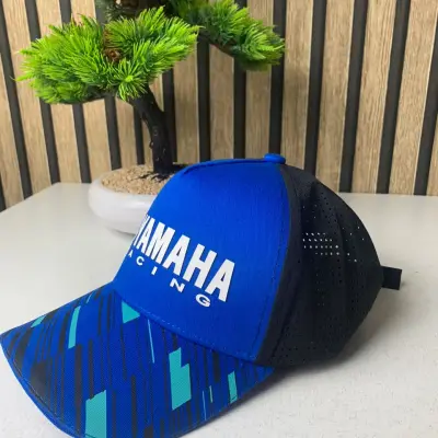 Casquette Yamaha Racing Bleu et Noire avec Filet Respirant Unisexe – قبعة رياضية جودة عالية