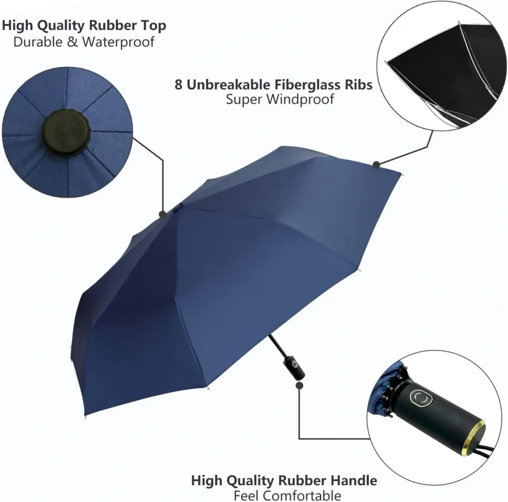 Parapluie Automatique Coupe-Vent avec Protection UV - مظلة أوتوماتيكية مقاومة للرياح وأشعة الشمس