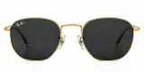 Lunettes de Soleil Ray-Ban Hexagonal RB3548N – Métal Doré et Verres Noirs