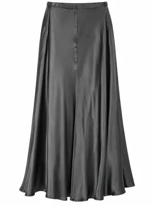 Jupe midi satinée Zara ZW Collection gris anthracite – Taille M