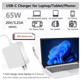 Adaptateur secteur 65W USB Type-C pour ordinateur portable