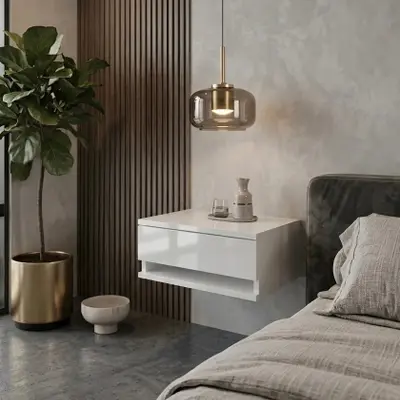 Table de nuit murale بفتحة عملية بالاسفل