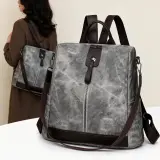 Sac à Dos Femme Antivol en Tissu Vintage avec Fermeture Arrière SACKDS39MR - حقيبة ظهر نسائية كاجوال متعددة الاستخدامات