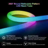 Bande LED Néon RGB motif réticulaire rond à 360 degrés flexible – شريط إضاءة ملونة