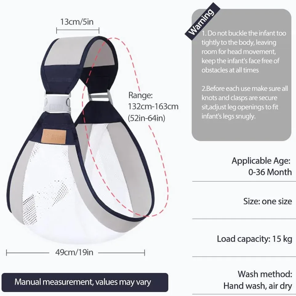 Écharpe à double usage pour nouveau-né 0-36M en tissu maillé