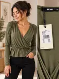 Haut Femme Bik Bok TL Peppa Vert Kaki Cache-Cœur – Taille XS