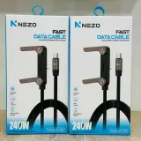 كابل NEZO 2 في 1 – شحن سريع + حامل هاتف قابل للطي 360°