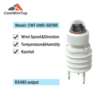 Capteur ultrasonique de vitesse et de direction du vent RS485, température, humidité, bruit, PM2.5, pression, luminosité, pluie, petite station météo